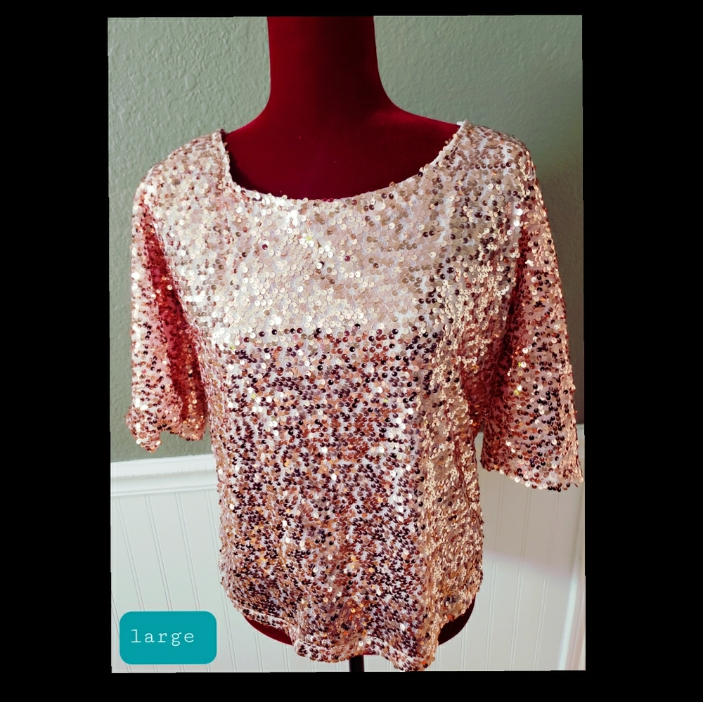 Large sequence pink shirt